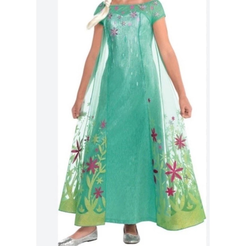 Disney Frozen Supreme Elsa Girls Dress Up Halloween Costume Child Large *Read*